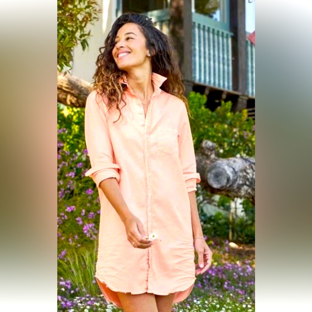 FRANK & Eileen ‘Mary’ Denim Shirt dress Creamsicle Cotton Size Large